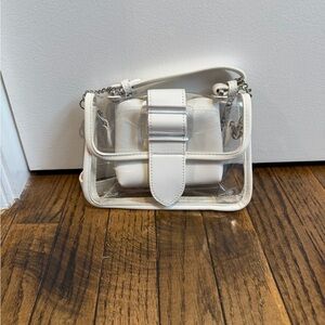 White Clear Crossbody Bag with Inner Pouch